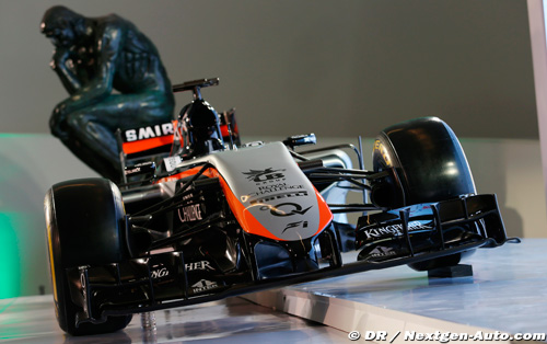 Force India shows new livery, 2015 nose